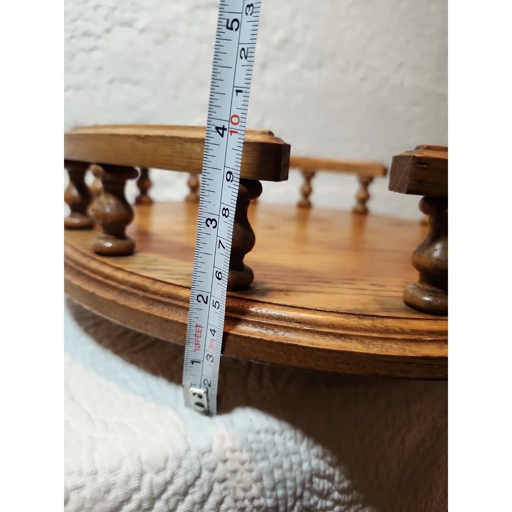 Vintage Solid Wood Oak Lazy Susan 13